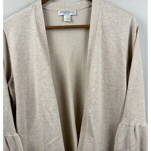 Christopher & Banks Womens Crème Cardigan Sweater Size Petite Medium Bell Sleeve